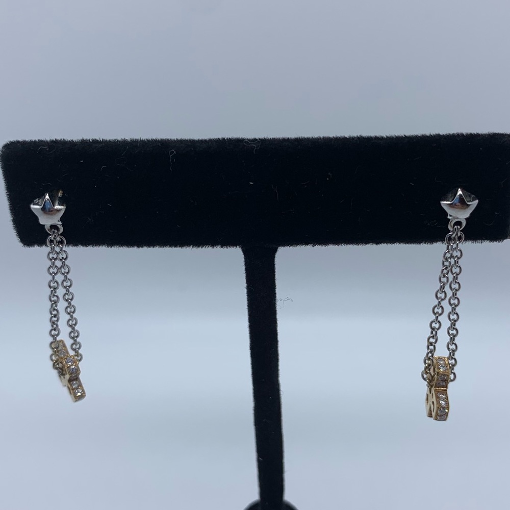 18k diamond cross earrings